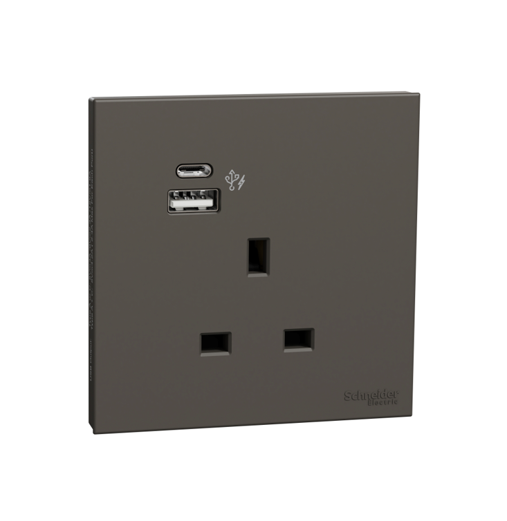 AVATARONC奐然 13A單位連保護門插座連兩位USB充電插座Type+C