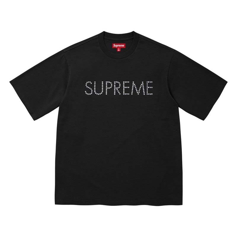 Supreme Hearts Studded S/S Top 愛心貼花 短袖上衣 黑色 FW26KN53-BK [台灣現貨]