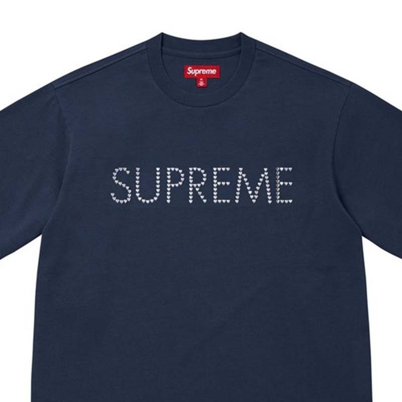 Supreme Hearts Studded S/S Top 愛心貼花 短袖上衣 海軍藍色 FW26KN53-NY [台灣現貨]