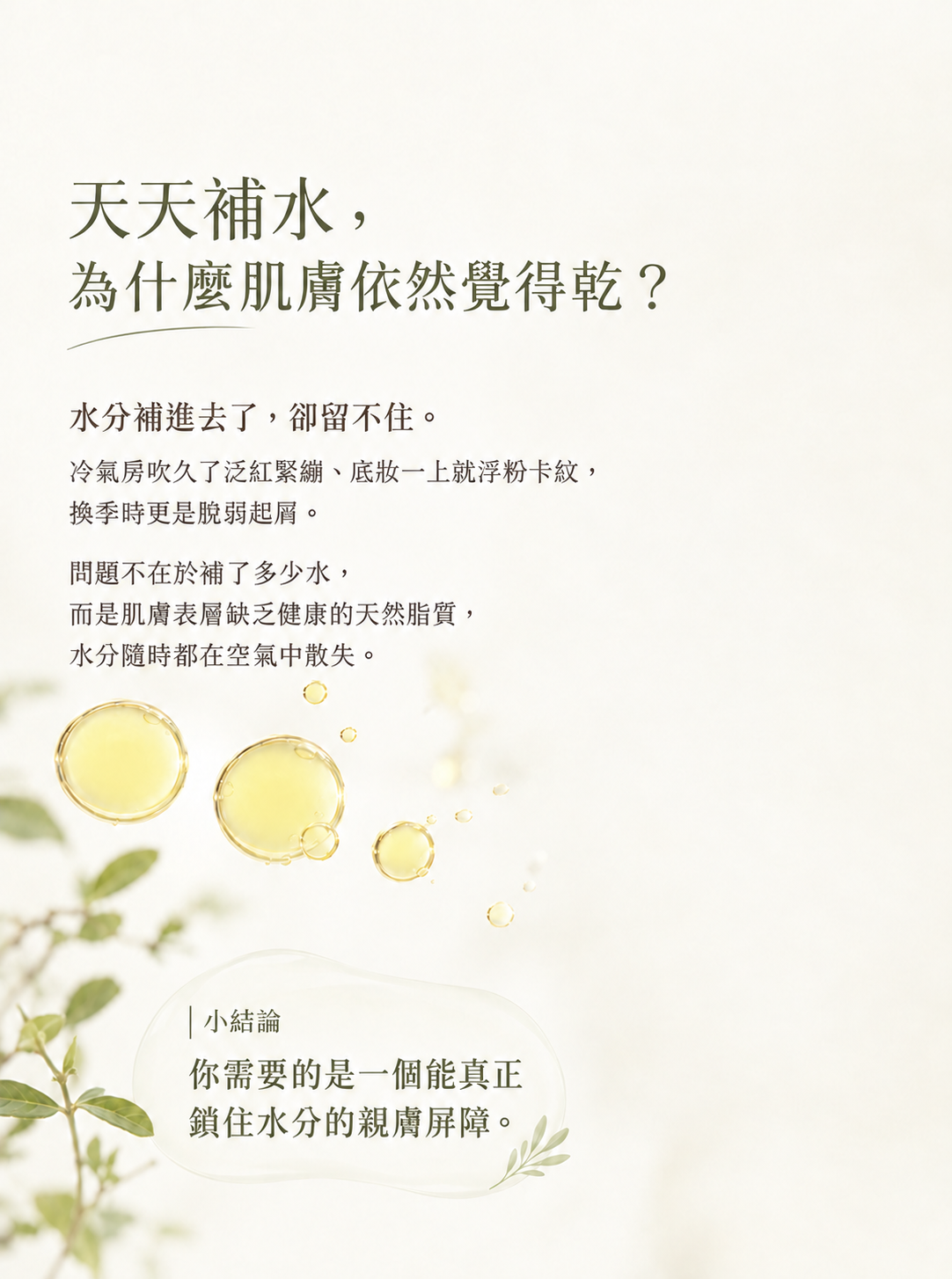 Moonlight 【極潤保濕】 95% 植物角鯊烷 + 沒藥醇 Page2 痛點洞察