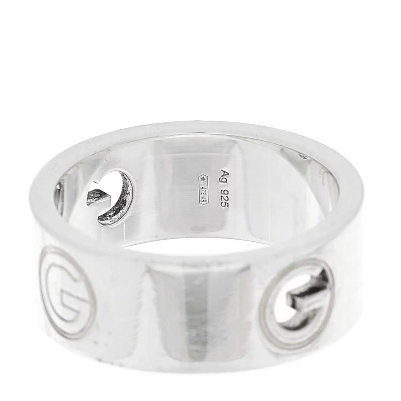 【預購】GUCCI N101314 純銀鏤空寬版戒指