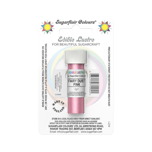 Sugarflair Lustre Dust Fairy Dust Pink 2g
