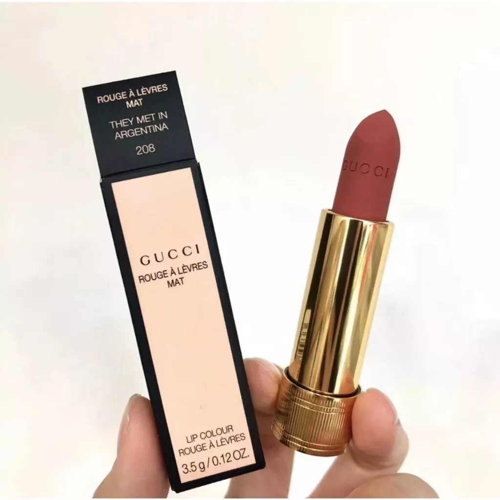 Gucci Rouge A Levres Lipstick Matte Lip Colour 3.5g #208  現貨