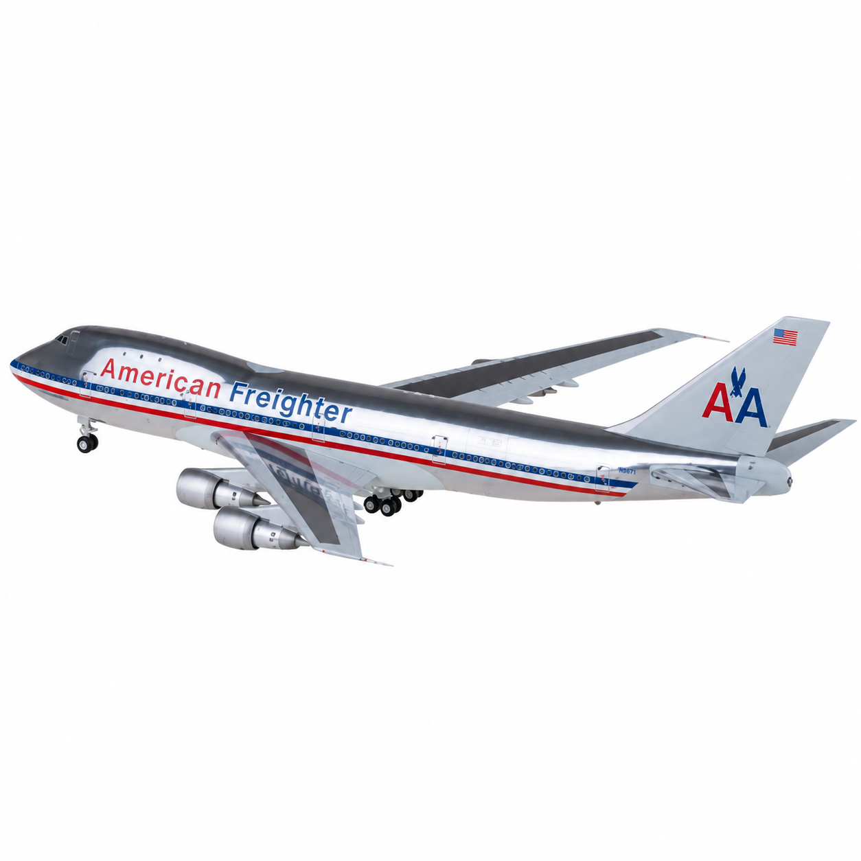 JC wings 1/200 美國航空 波音747-100SF N9671 復古拋光舊塗裝
