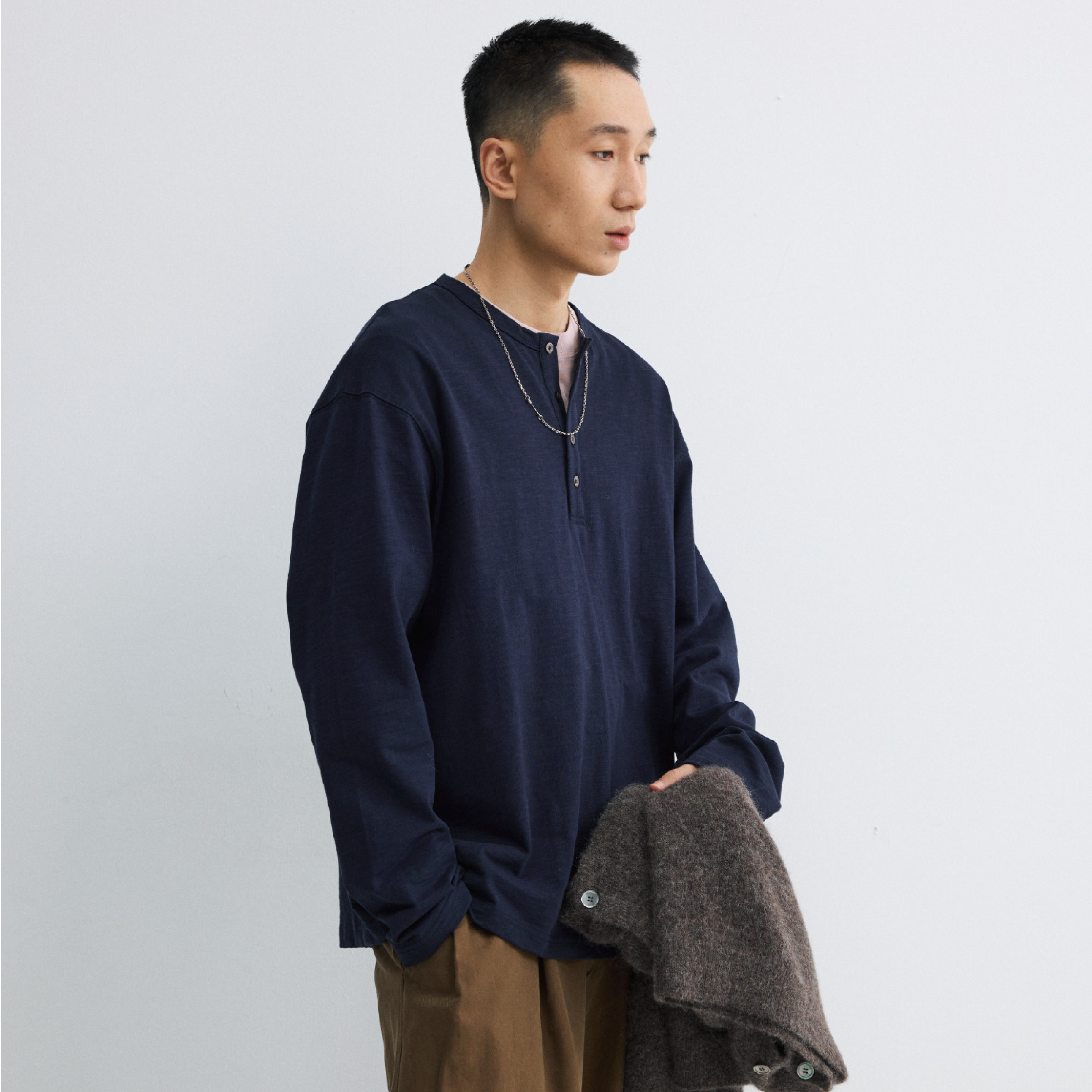 PIN SKTBS Henry LS Tee 竹節棉 亨利領 長袖Tee [P-T6126]