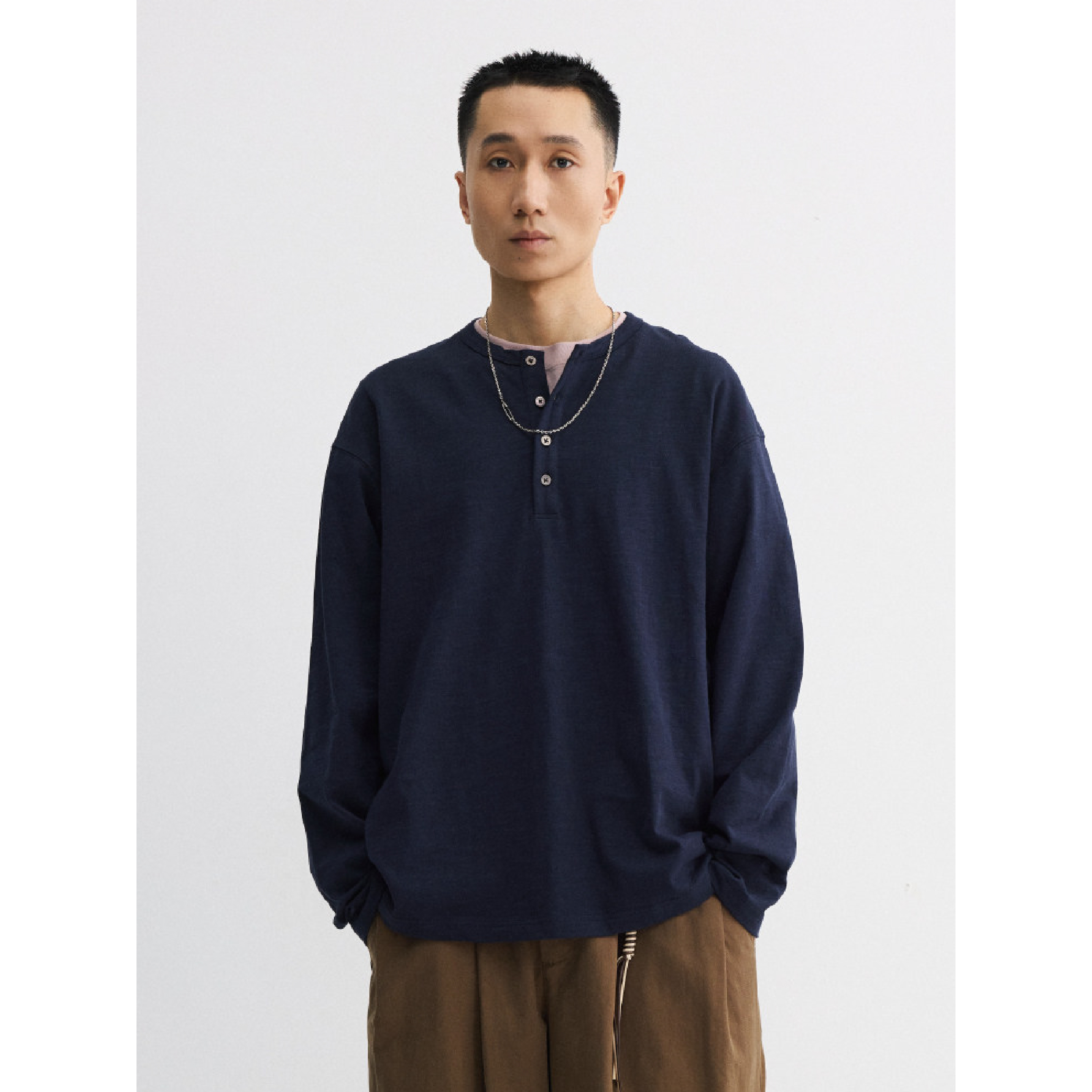 PIN SKTBS Henry LS Tee 竹節棉 亨利領 長袖Tee [P-T6126]