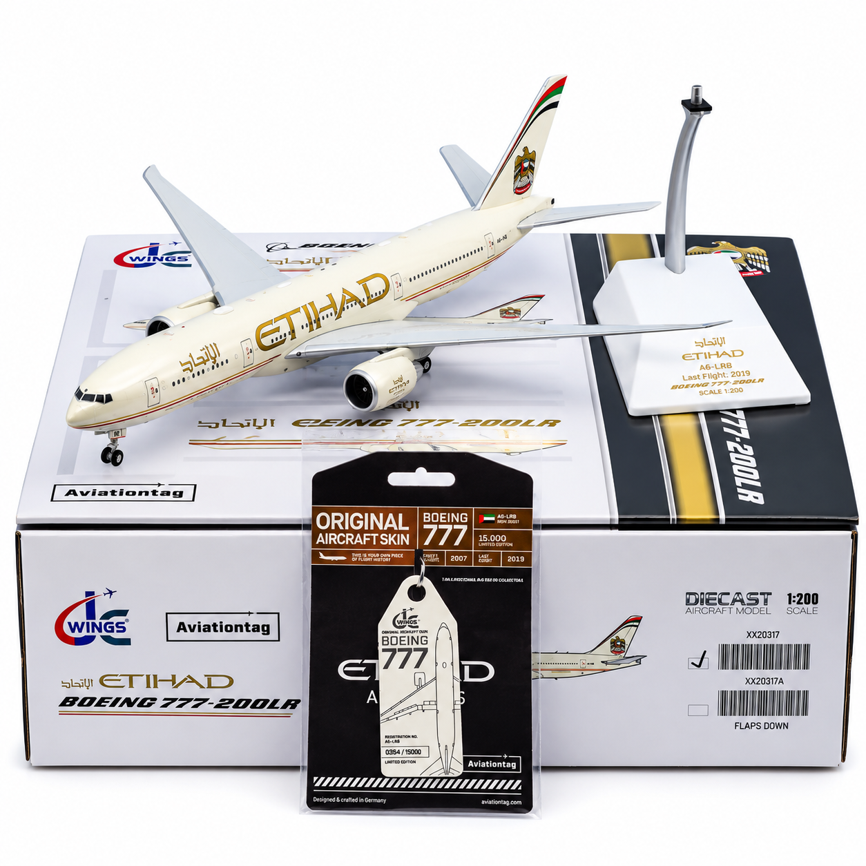 JC wings 1/200 阿提哈德航空 波音777-200(LR) A6-LRB 舊標準塗裝 含蒙皮鑰匙圈