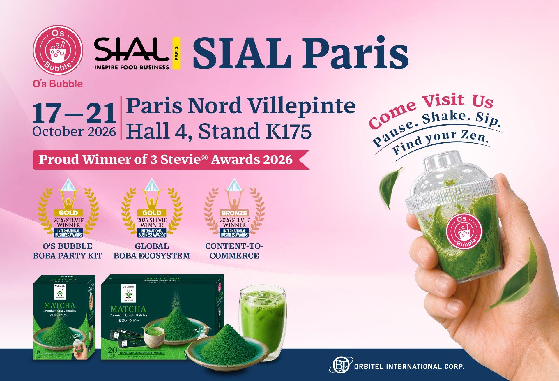 Orbitel and O's Bubble presenting modern beverage rituals at SIAL Paris 2026