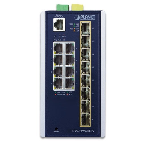 PLANET IGS-6325 系列 工業級 L3 管理型非 PoE 交換器 (10G Uplink)