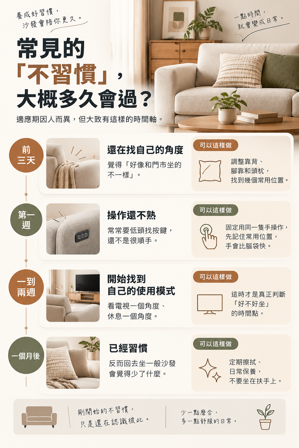 沙發適應期生活指南