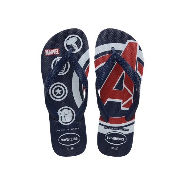 哈瓦仕 HAVAIANAS TOP MARVEL LOGOMANIA 海軍藍 漫威 美國隊長 盾牌 防水 防滑 夾腳 人字拖 拖鞋【4146953-9380U】