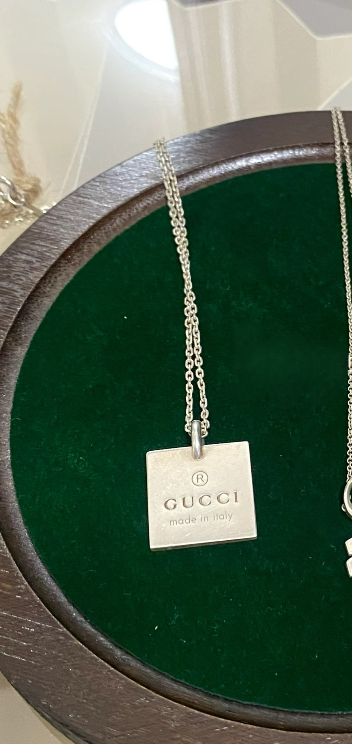 【預購】GUCCI N101316 純銀方形項鏈
