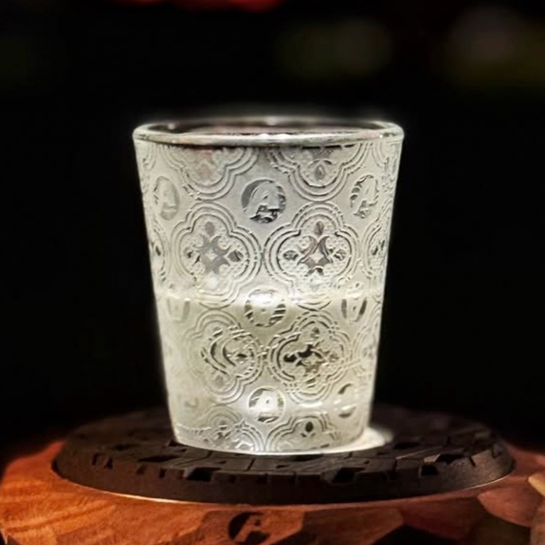 日本Asimocrafts 雕花玻璃清酒杯