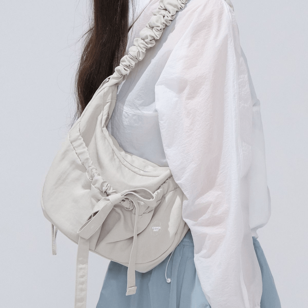 Covernat｜Women Clover Heart Medium Nylon Hobo Bag [7 colors]