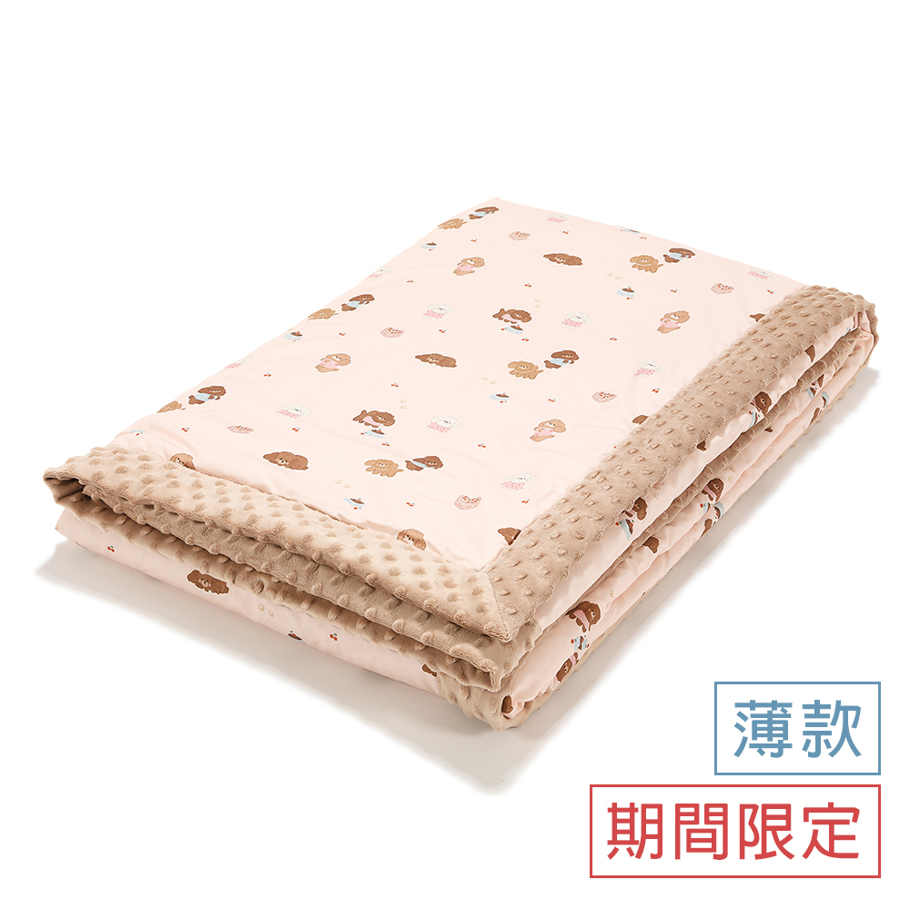 La Millou波蘭 單面巧柔豆豆毯大人款(140x220cm)｜櫻桃紅貴賓｜巧克力摩卡