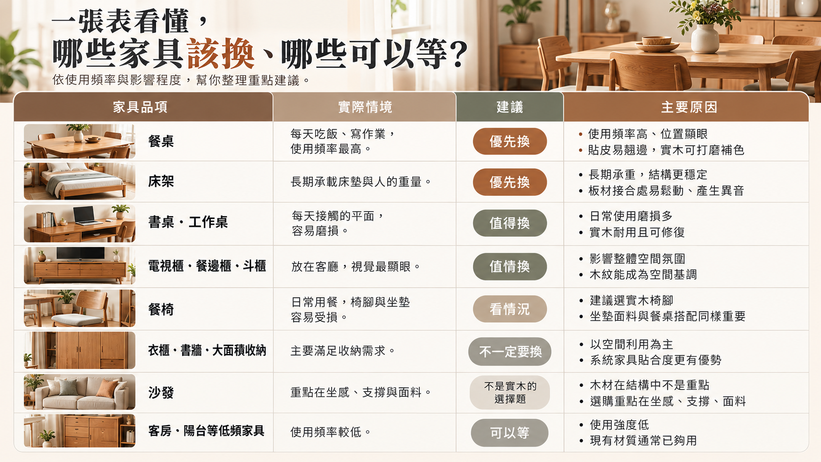 家具汰換指南資訊圖表