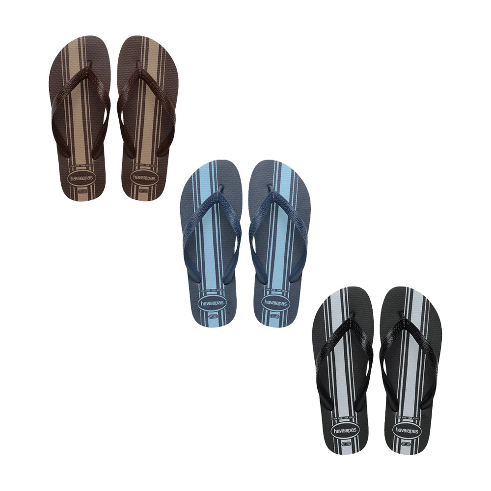 哈瓦仕 HAVAIANAS COLOR ESSENTIAL 藍色 黑色 咖啡色 條紋 線條 防水 防滑 夾腳 人字拖 拖鞋【4148587】