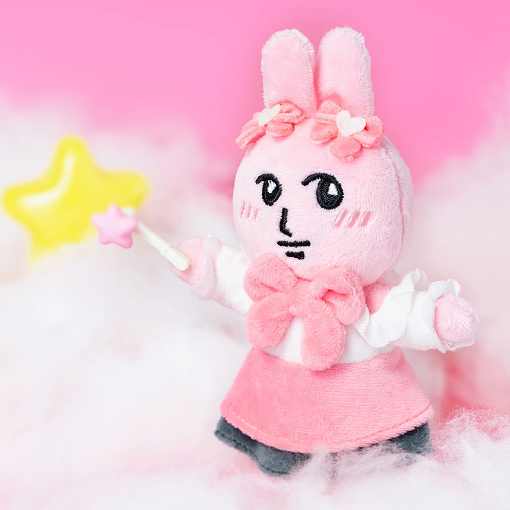 MY FRIEND RABBIT Plush Charm｜Magical Girl – Pink & White