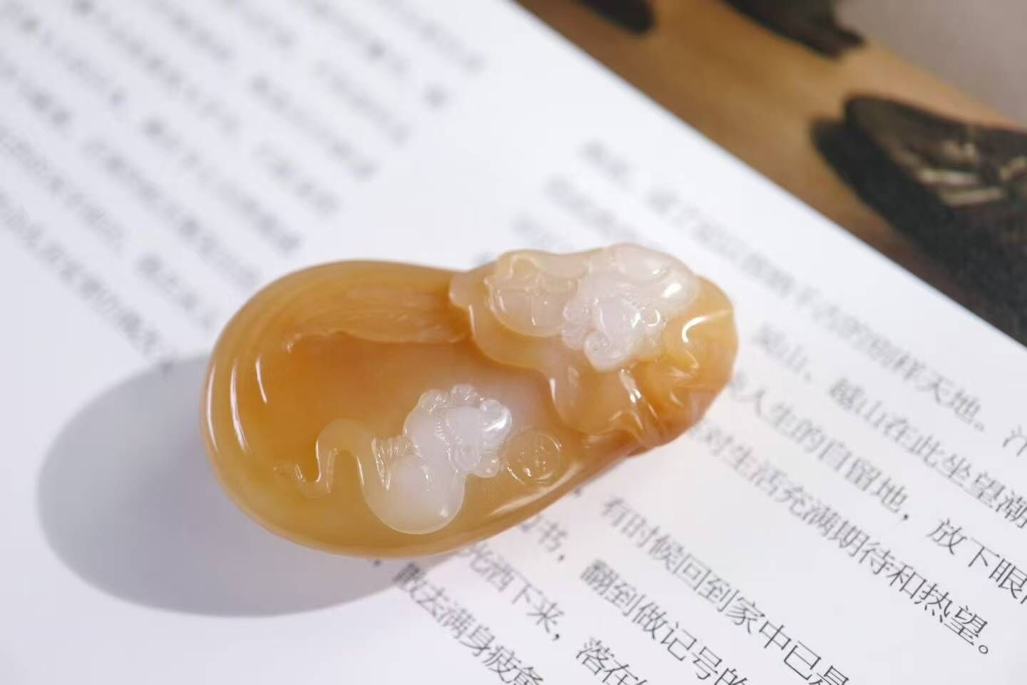 和田玉糖白代代鼠錢袋,天然和田玉軟玉