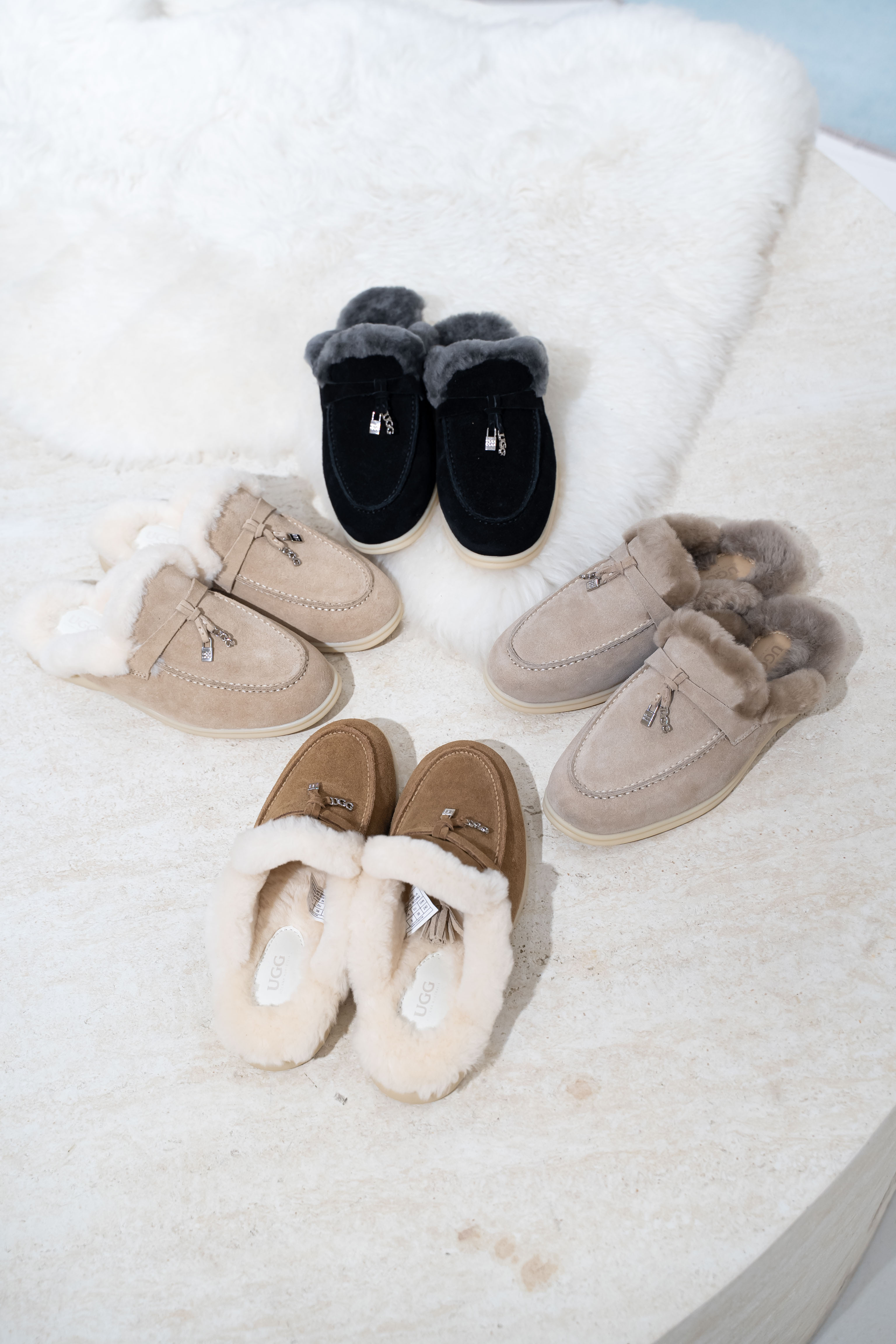 【4色入】UGG Ozlana 2026AW Lori Shearling Slipper Detachable Feature