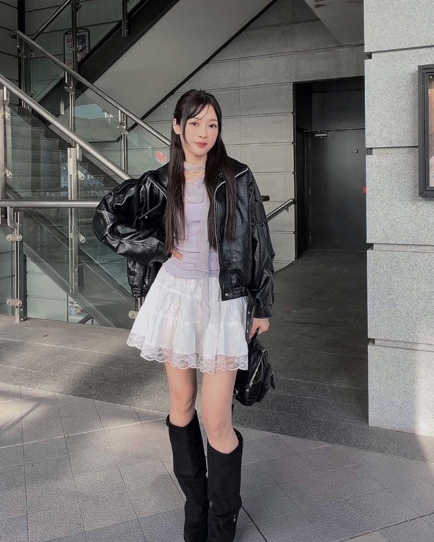 LINA LINA甜氛好感蕾絲滾邊蝴蝶結刺繡褲裙-純潔白