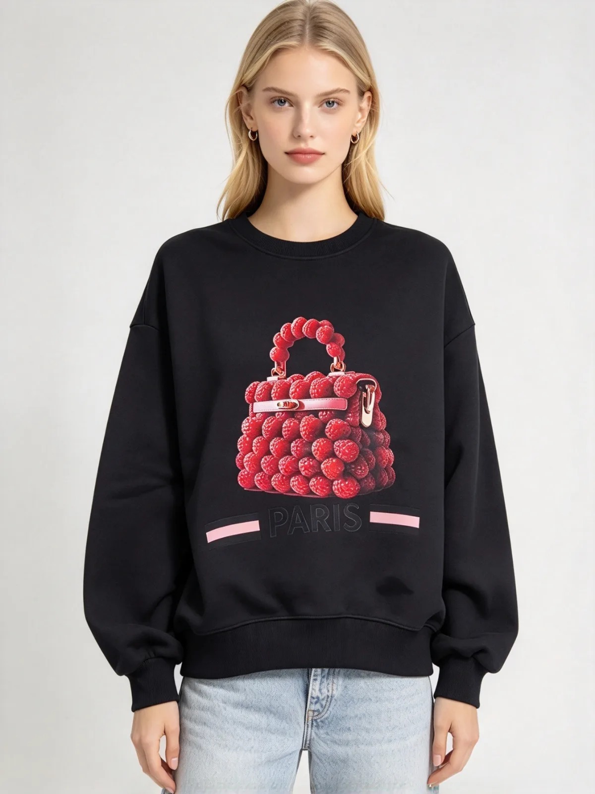 (M1) 巴黎覆盆子手袋衛衣 (SIZE: S-3XL)(3件以上平均$379/件,5件以上平均$369/件,買滿12件送隱藏)  #法國Lune de Moon #1910LU