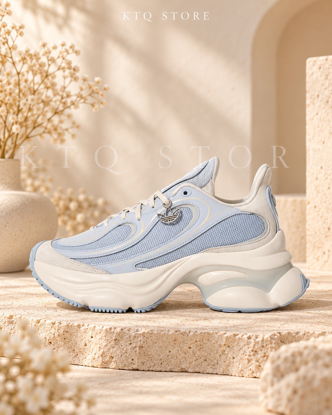 KTQ STORE ‧ adidas Originals ODS TN 浮蝶鞋 經典舒適老爹鞋 女款 淺藍色KJ3975