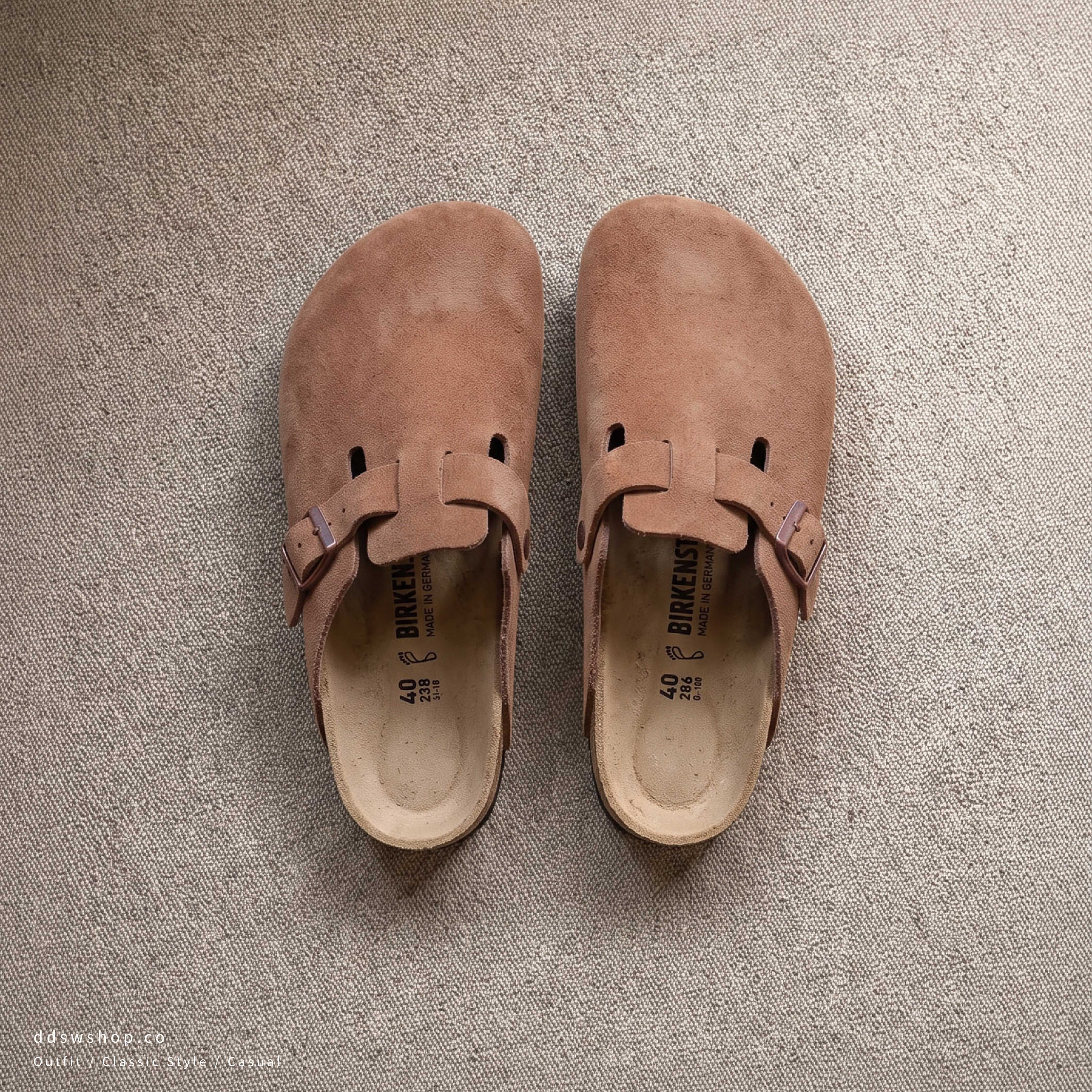 "現貨" Birkenstock Boston suede clogs "Cognanc"