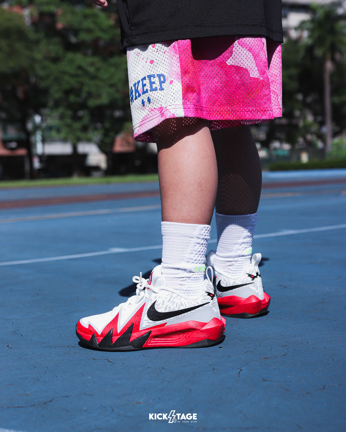 大童鞋 女生尺寸 NIKE S.T. DYNAMITE GS 白黑紅 透氣 運動 實戰 籃球鞋【IZ1672-100】