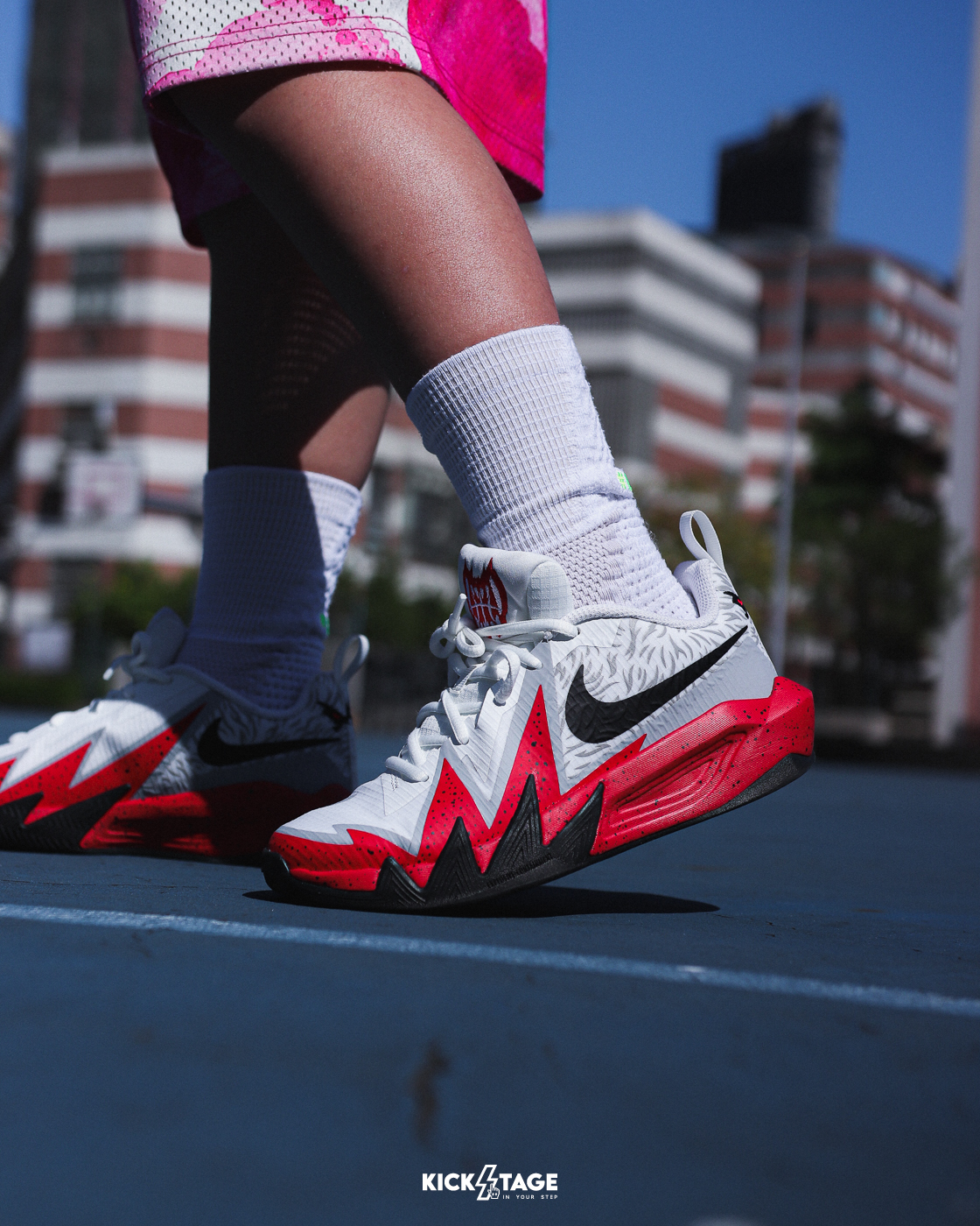 大童鞋 女生尺寸 NIKE S.T. DYNAMITE GS 白黑紅 透氣 運動 實戰 籃球鞋【IZ1672-100】