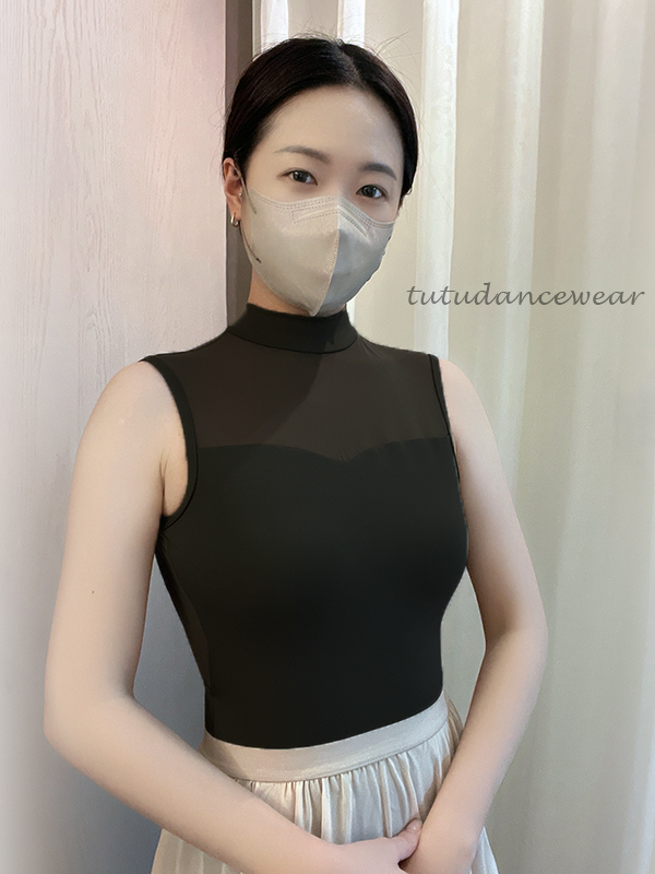 以色列 LULLI【LL-LUB881A 小高領網紗舞衣】可放胸墊