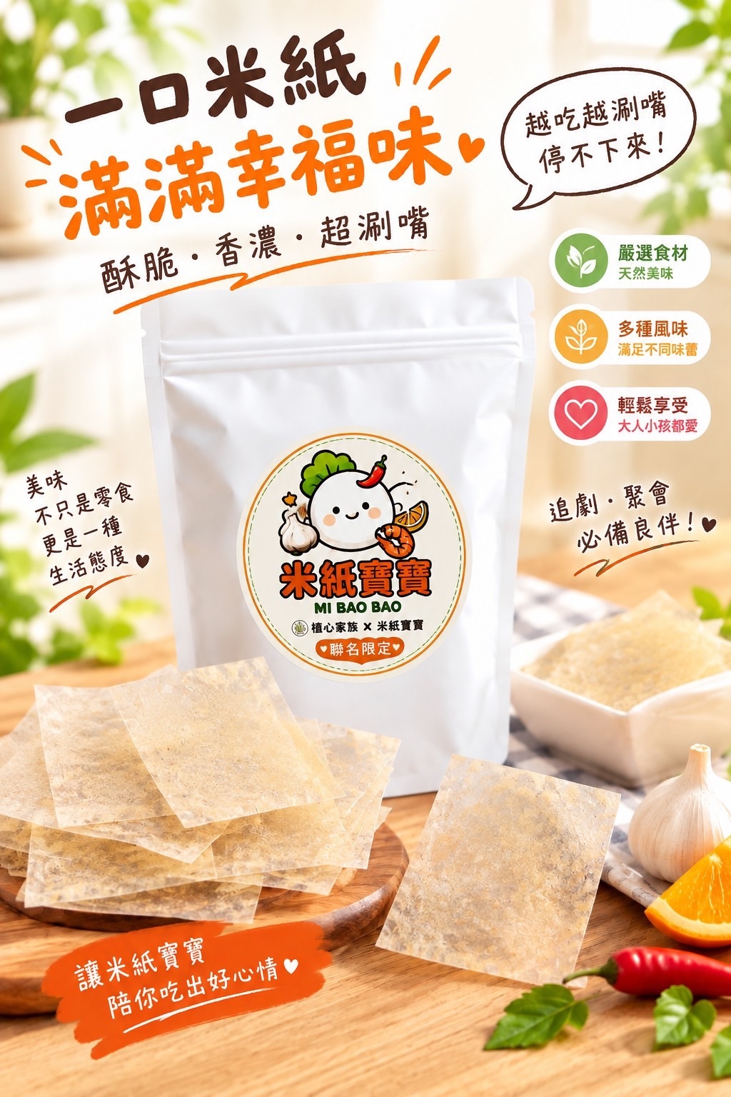 槿心家族 × 米紙寶寶｜聯名限定米紙(90g ±5g)