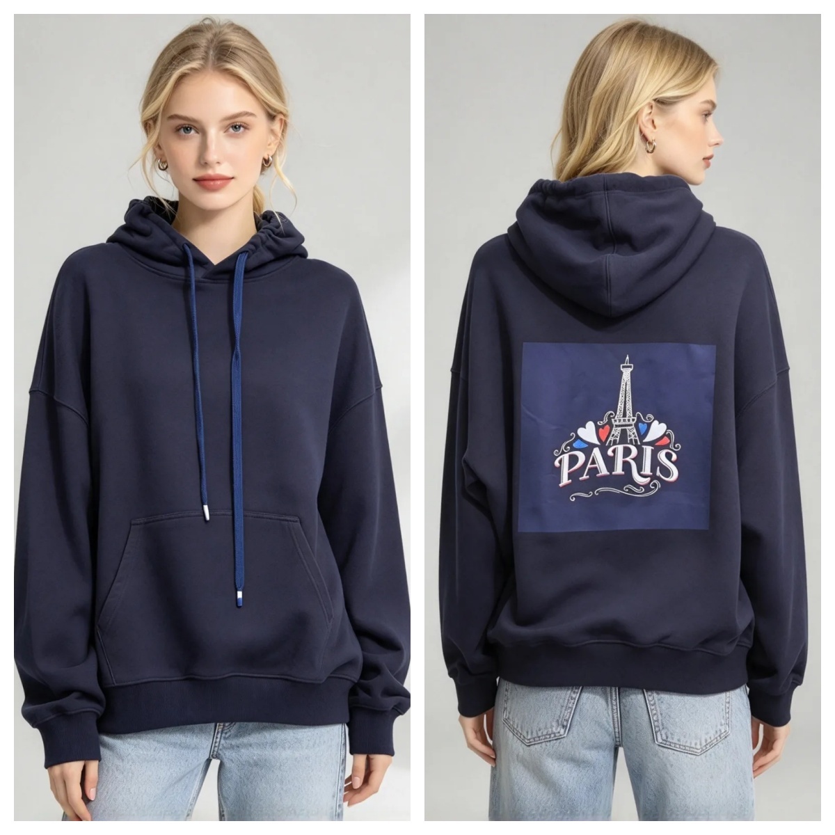 (Z1) 巴黎艾菲爾鐵塔愛心連帽衛衣 (SIZE: S-3XL)(3件以上平均$479/件,5件以上平均$469/件,買滿12件送隱藏)  #法國Lune de Moon #1910LU