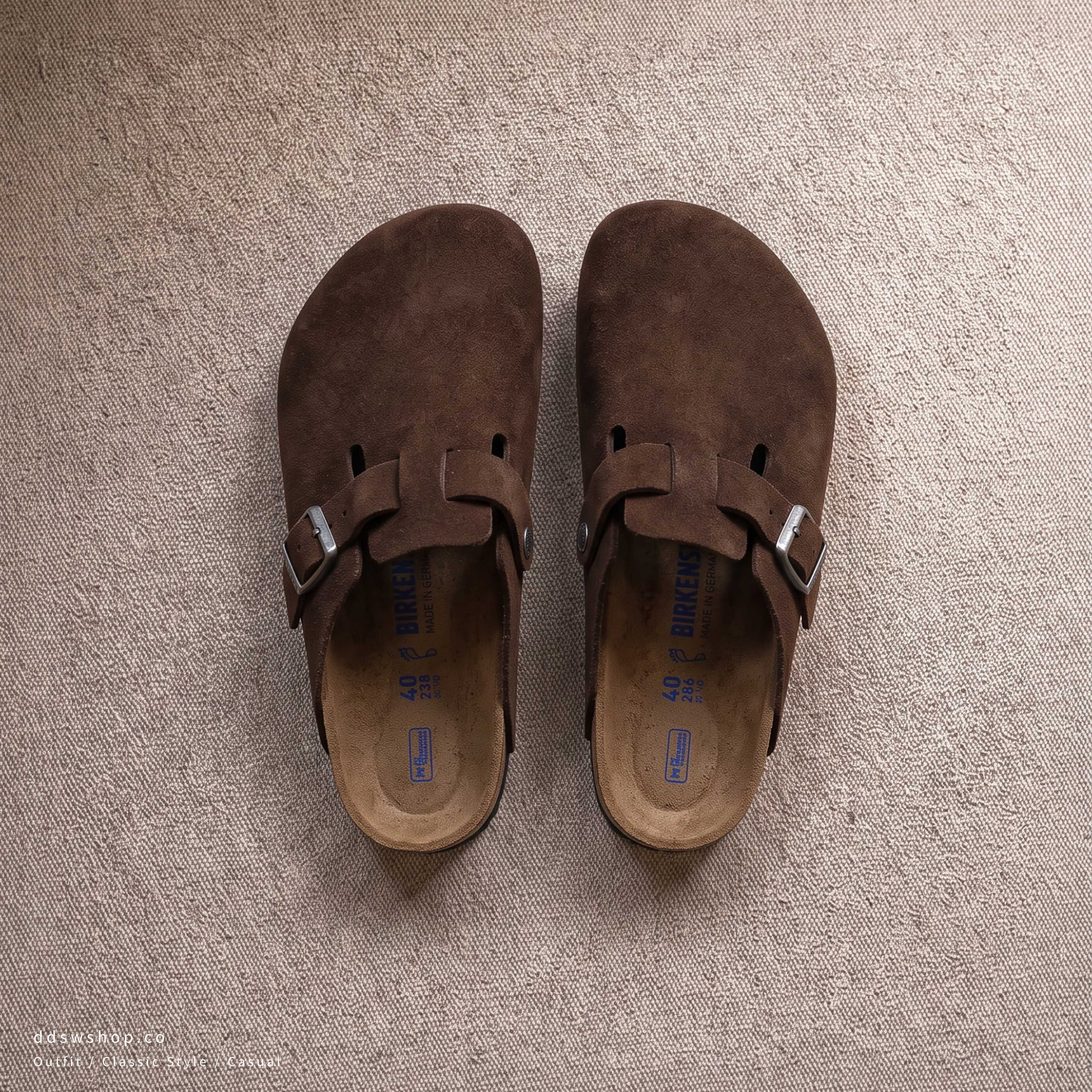 "現貨" Birkenstock Boston  "咖啡色" 勃肯拖鞋 麂皮