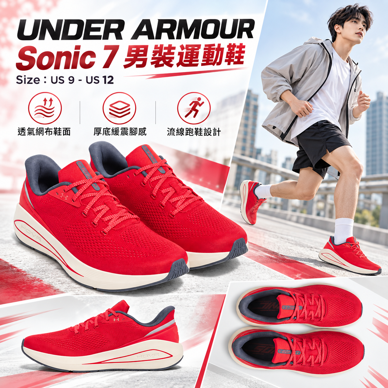 【預購】UNDER ARMOUR N101332 Sonic 7 男裝運動鞋