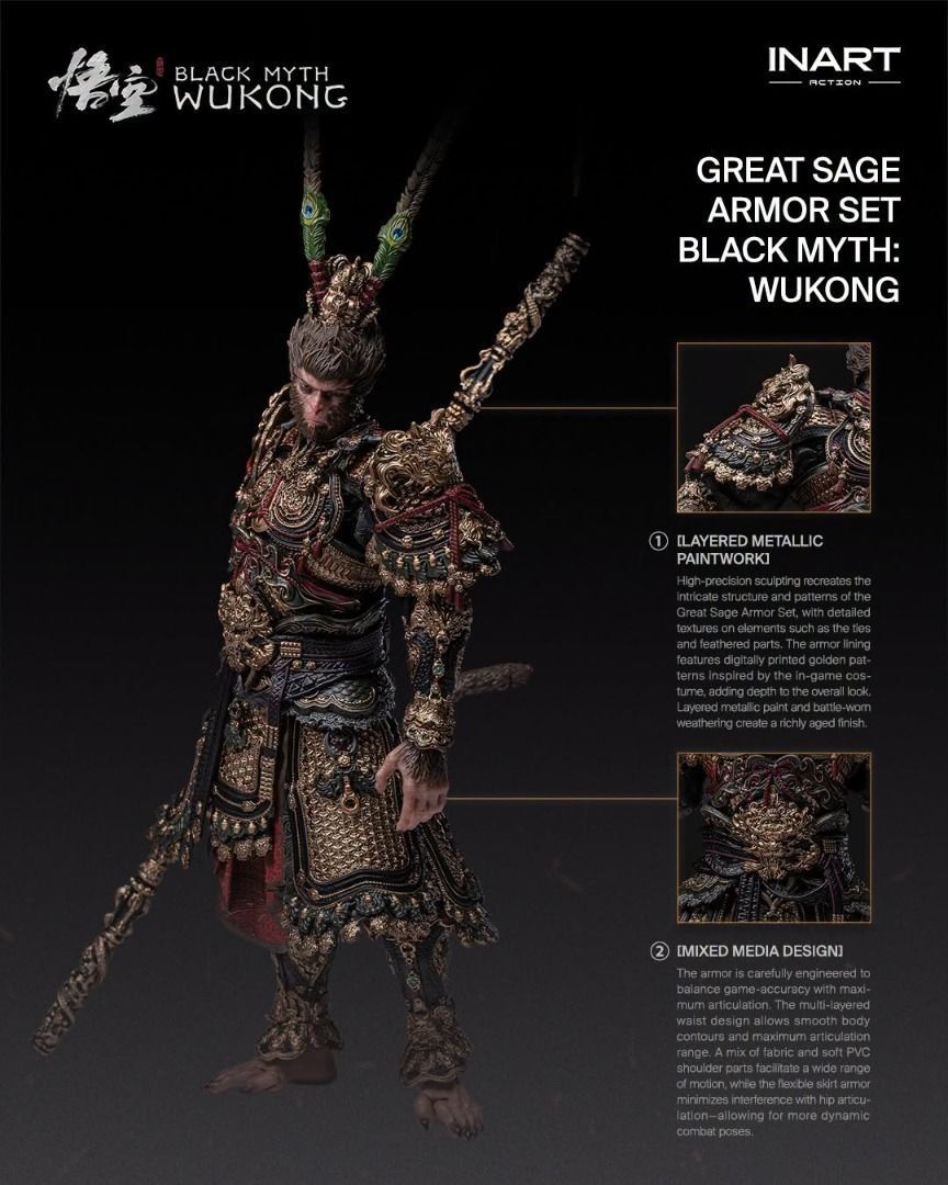 INART 1/12 MAG G0010 Black Myth 黑神話 悟空 大聖金甲套 可動人偶