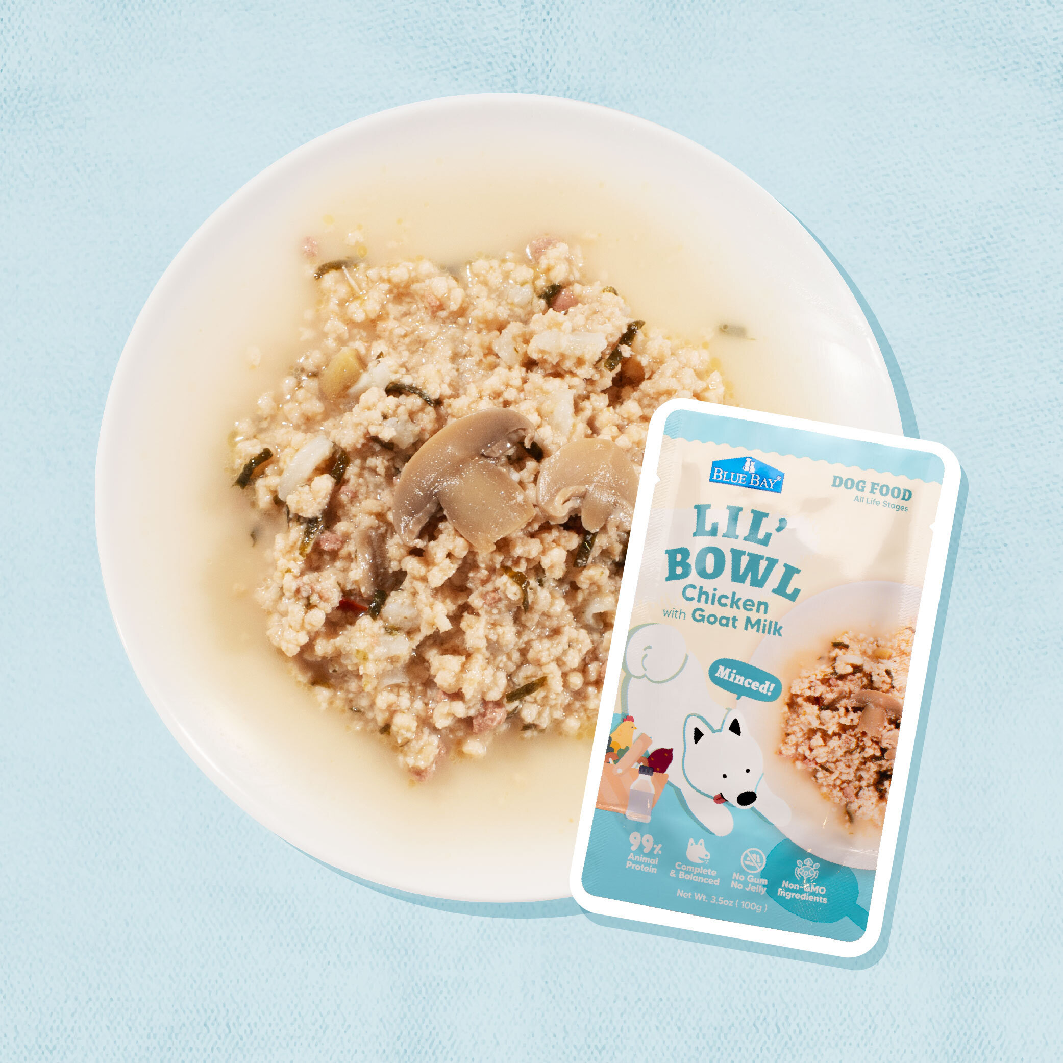 Blue Bay Lil Bowl Chicken With Goat Milk Dog Pouch 100g