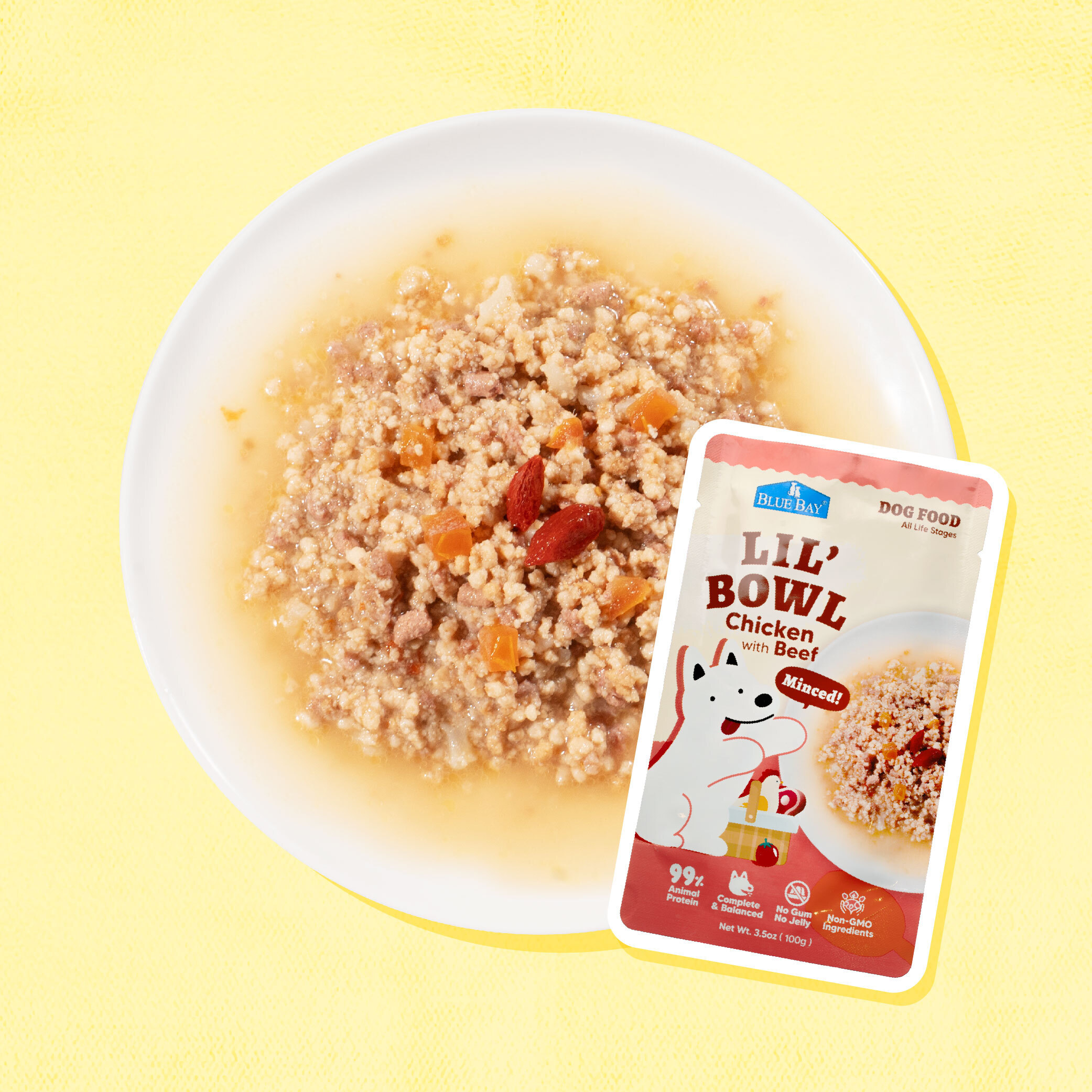 Blue Bay Lil Bowl Chicken With Beef Dog Pouch 100g