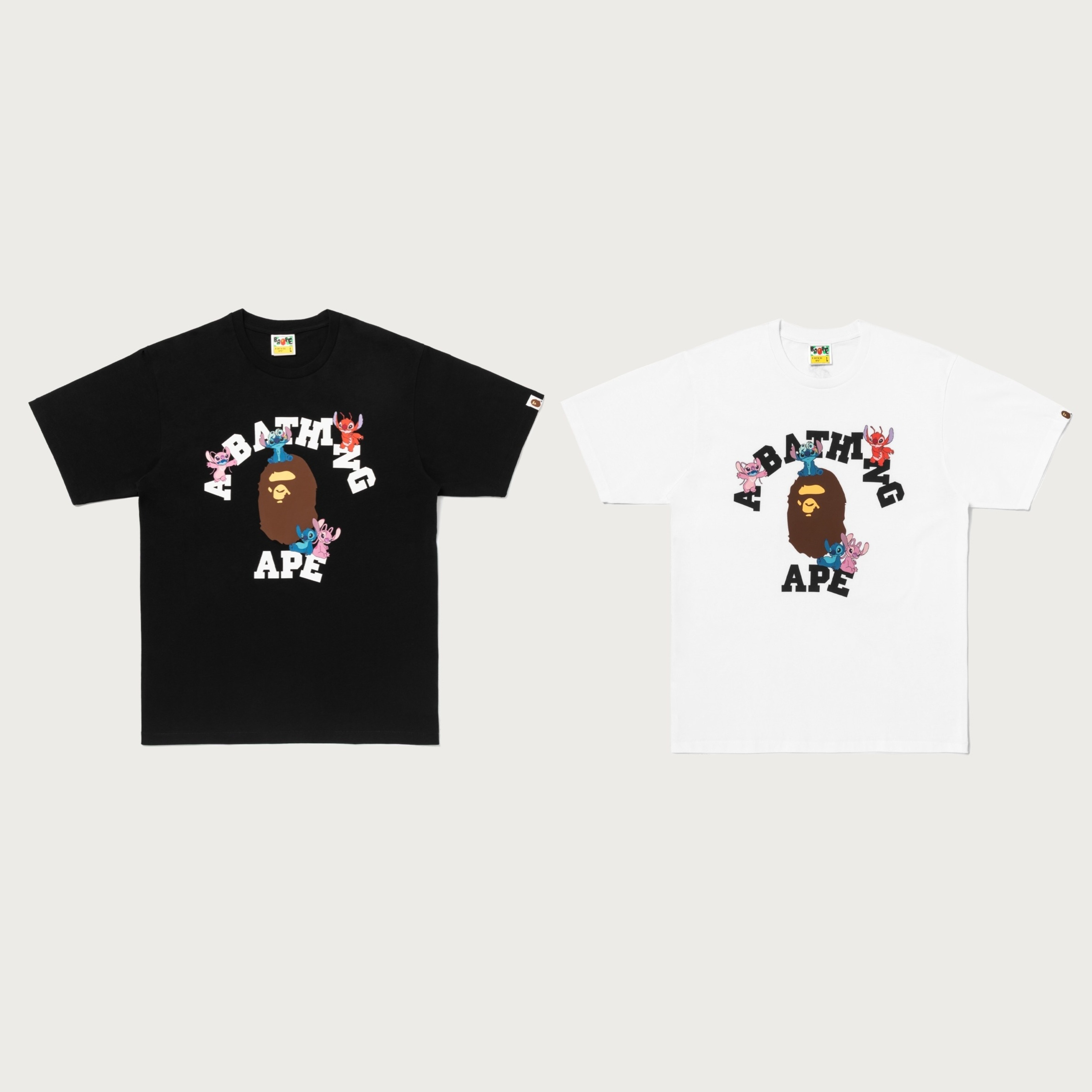 2026AW A BATHING APE BAPE X DISNEY STITCH AND FRIENDS COLLEGE TEE 迪士尼 史迪奇 男款 現貨 1M73110914