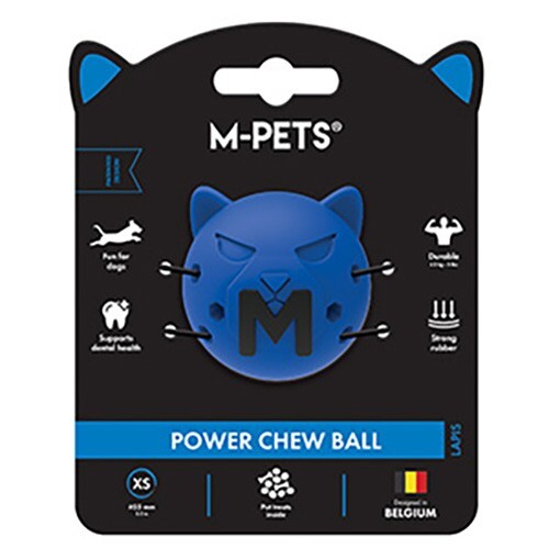 M-Pets Dog Toy Strong and Durable Bite Ball Lapis (S 7cm/ M 8.5cm) - Blue