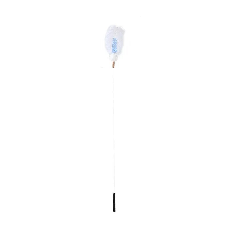M-Pets 貓玩具．LUUKS UP 貓棒 長桿白色羽毛