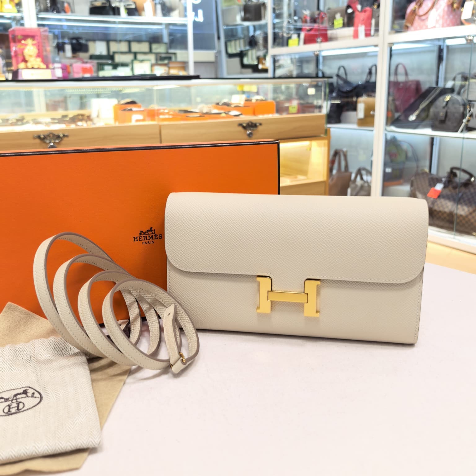 全新HERMES CONSTANCE TO GO,奶昔白EPSOM皮金扣  #CTG #BRAND NEW #香榭站正品