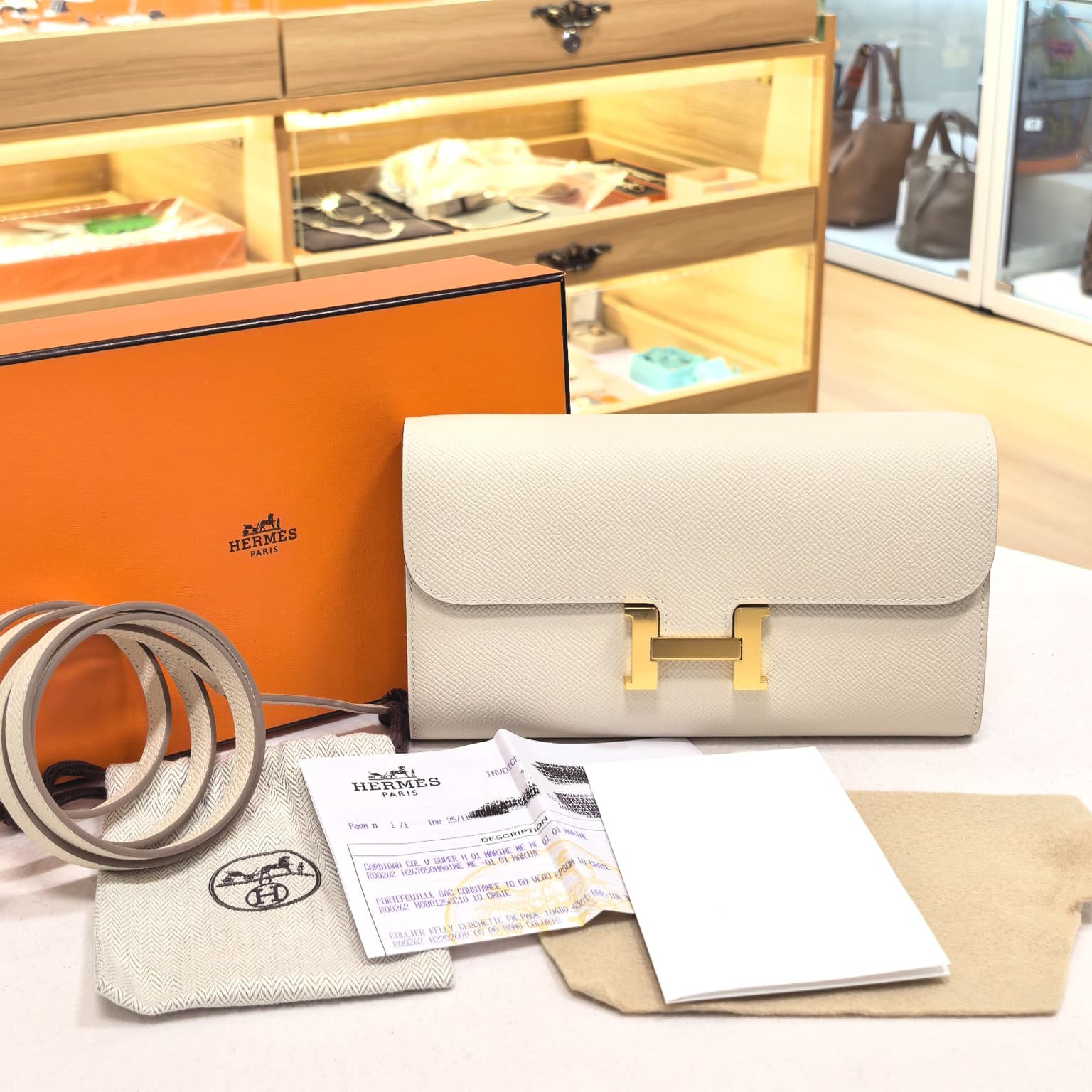 全新HERMES CONSTANCE TO GO,奶昔白EPSOM皮金扣  #CTG #BRAND NEW #香榭站正品