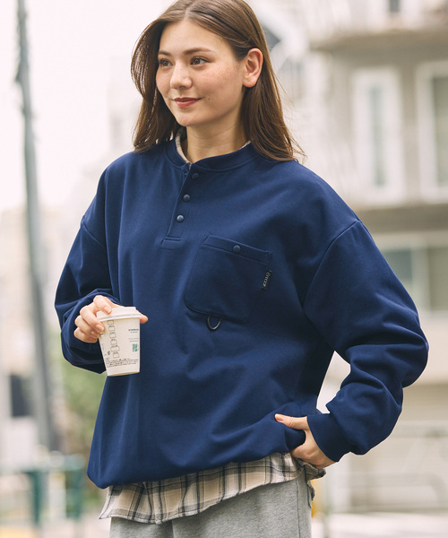日本 The Craft Crew Products Multifunctional Pocket Henley T-Shirt [CCPls1191]