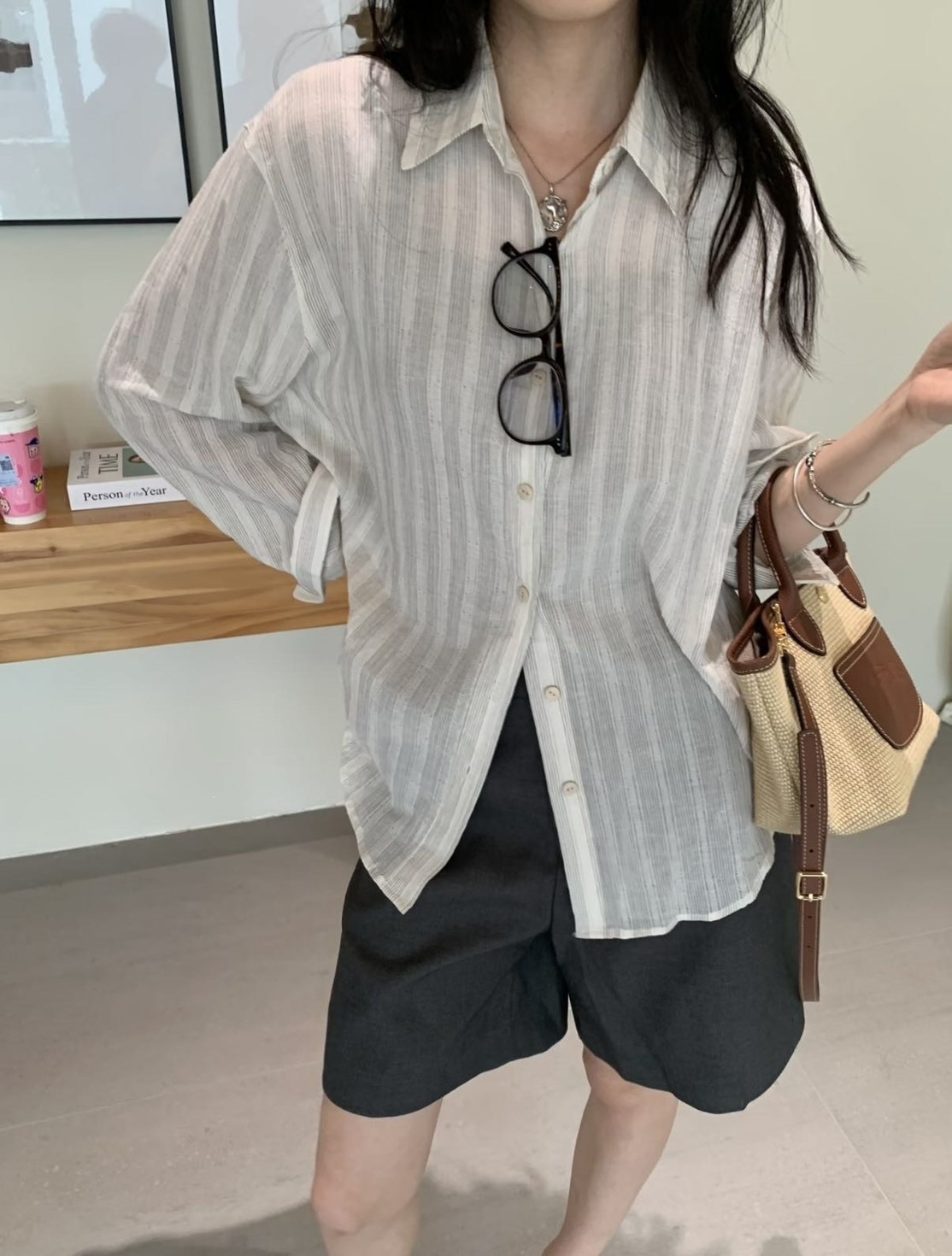 No.1819 條紋坑條肌理感襯衫