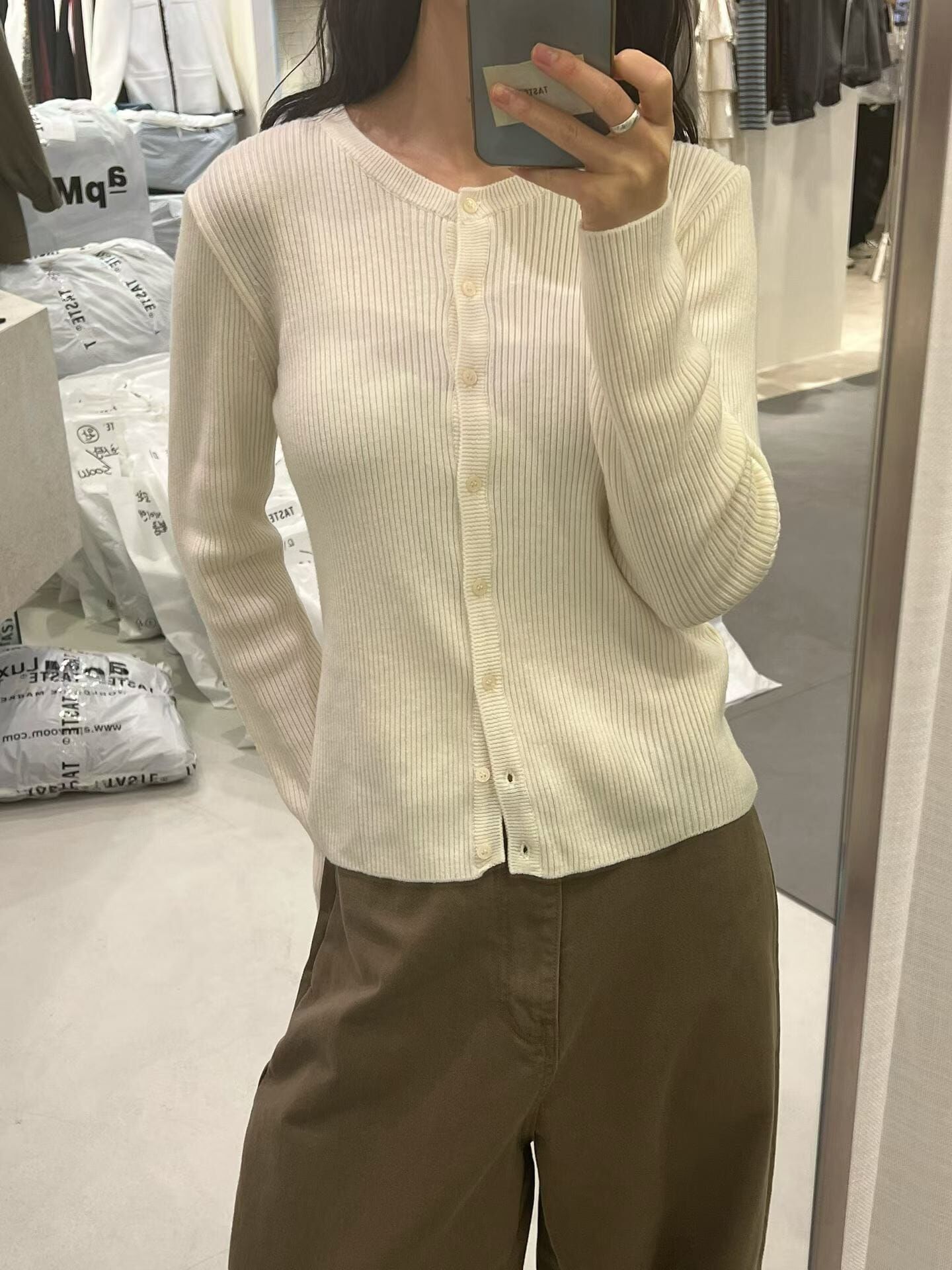 TT7217 修身羅紋開胸外套