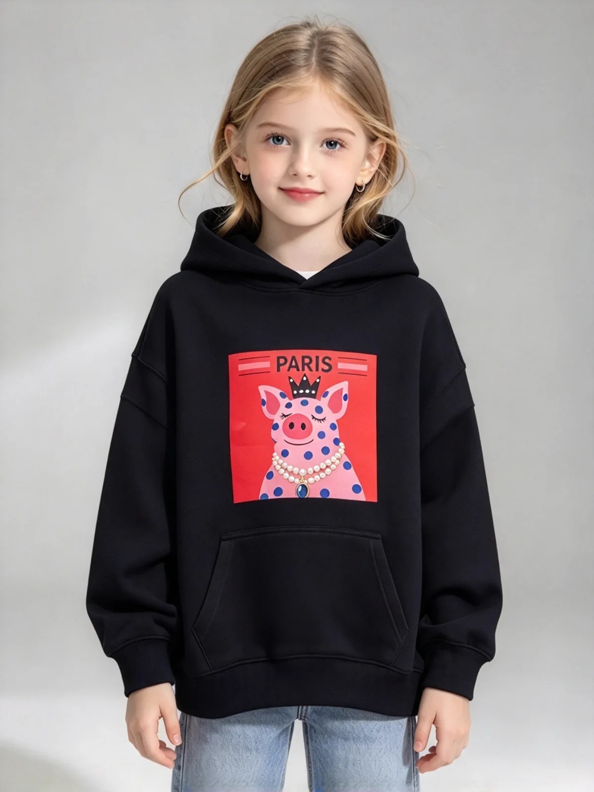 (AM1) 皇家小豬兒童連帽衛衣 (SIZE: S-3XL)(3件以上平均$479/件,5件以上平均$469/件,買滿12件送隱藏)  #法國Lune de Moon #1910LU