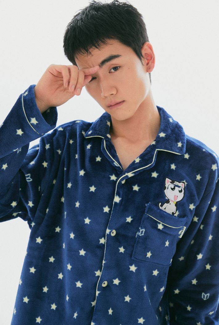 🇰🇷 SPAO X Keroro軍曹 Tamama二等兵 海軍藍 深藍 睡衣 長袖 長褲 刷毛 套裝 / 預購
