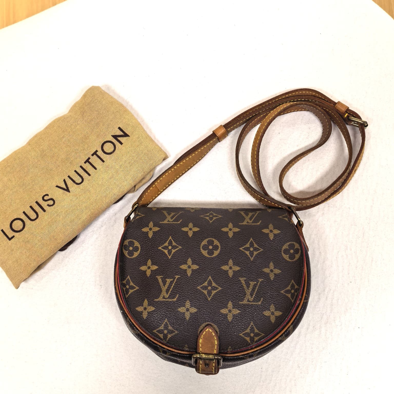 90%NEW USED LV 鈴鼓包, M51179, 半圓形啡色帆布老花,  Louis Vuitton Monogram Tambourine, #香榭站正品