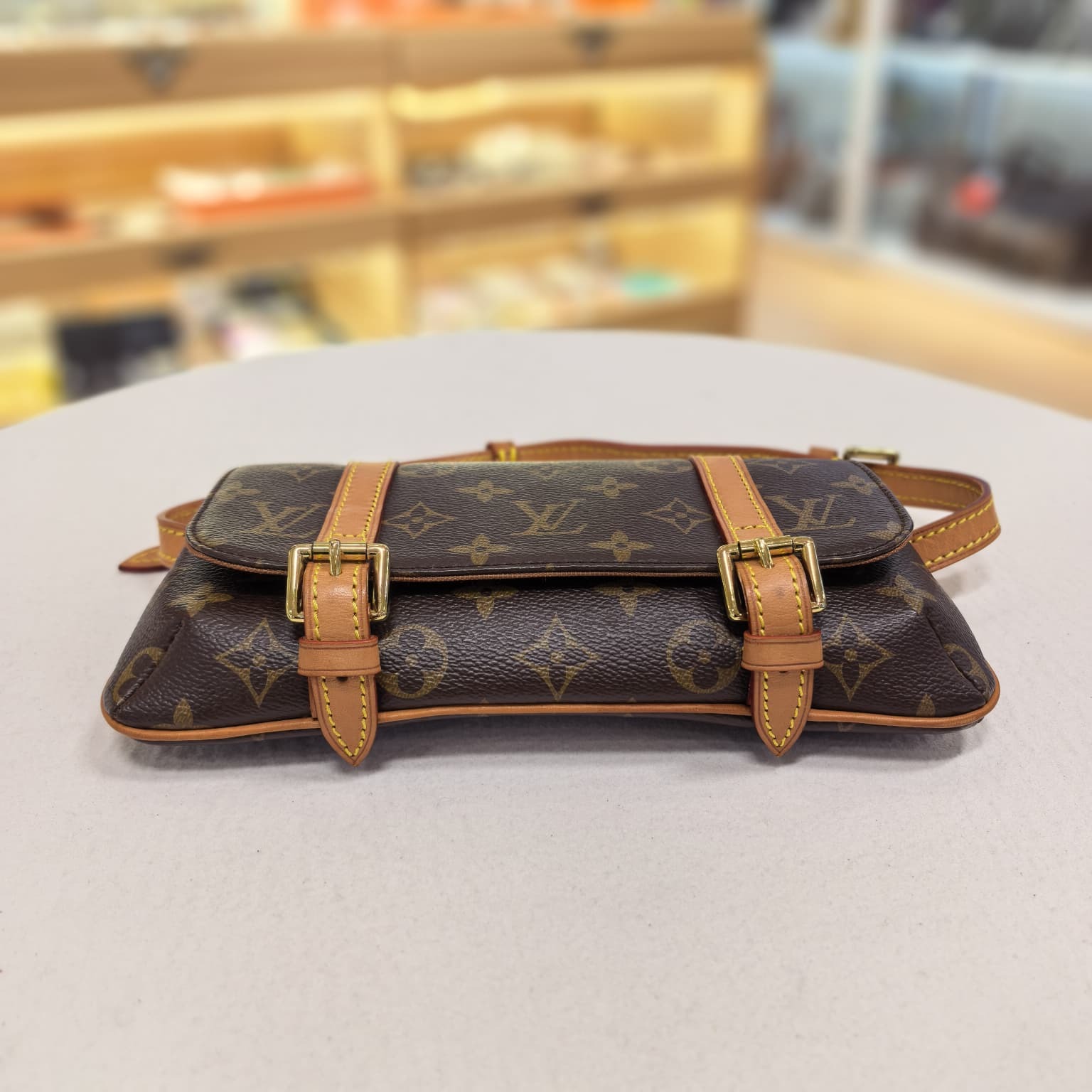 95%NEW USED LV腰包, M51159,復古老花雙扣, Louis Vuitton Monogram, Pochette Marelle, #香榭站正品